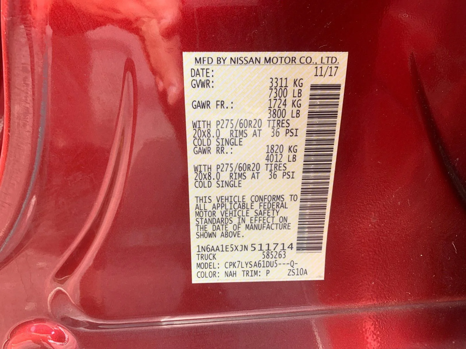 Used 2018 Red Nissan Platinum Reserve image 32