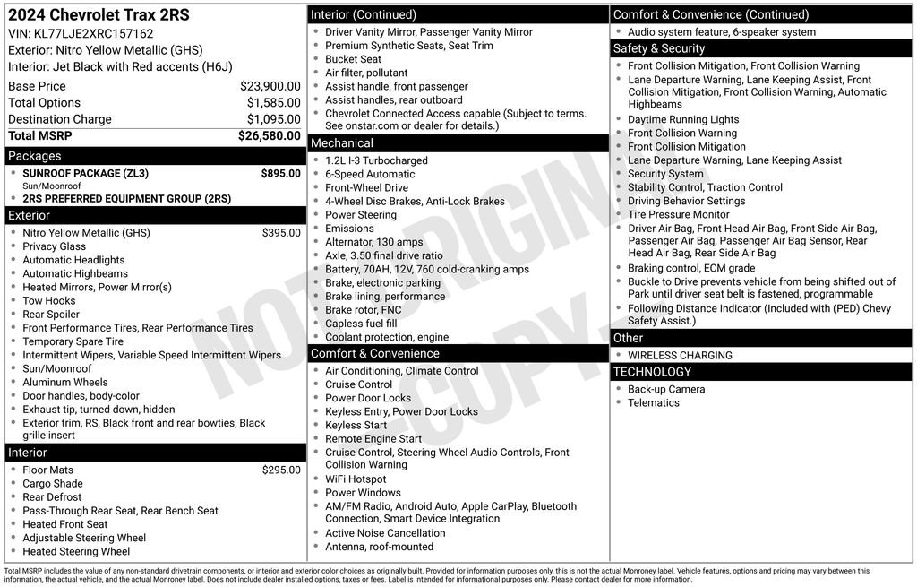 Used 2024 Yellow Chevrolet 2RS image 24