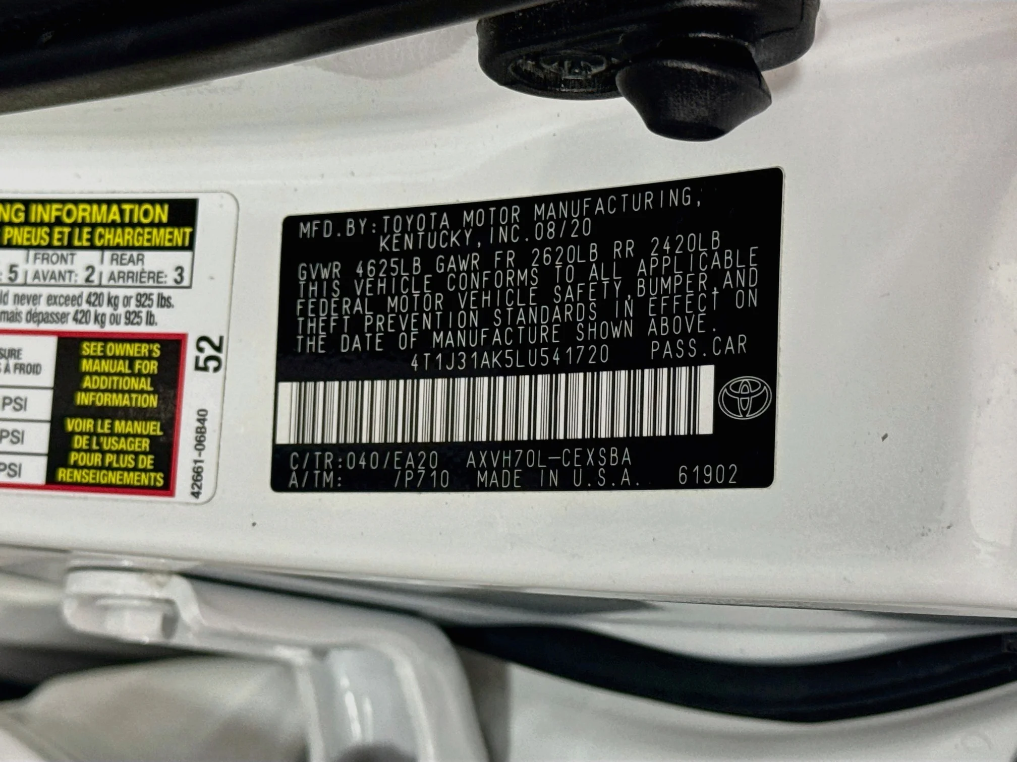 Certified Used 2020 Super White Toyota Hybrid SE image 30