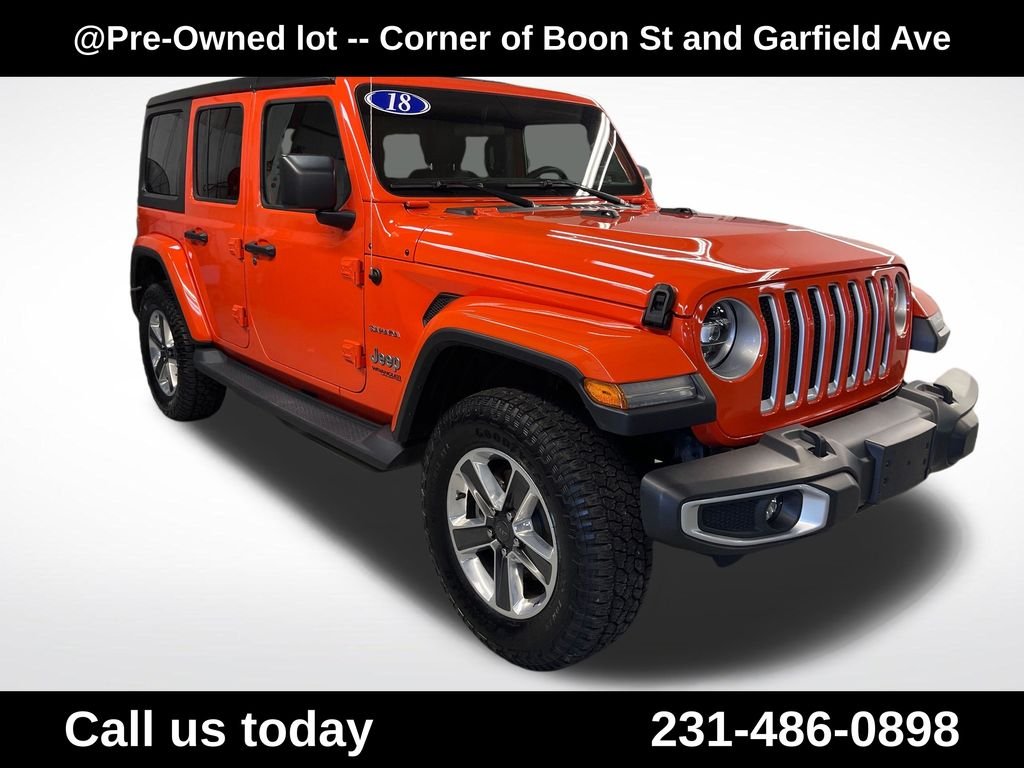 Used 2018 Orange Jeep Unlimited Sahara image 12