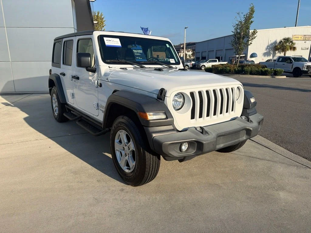 Certified Used 2020 Bright White Clearcoat Jeep Unlimited Sport S image 1