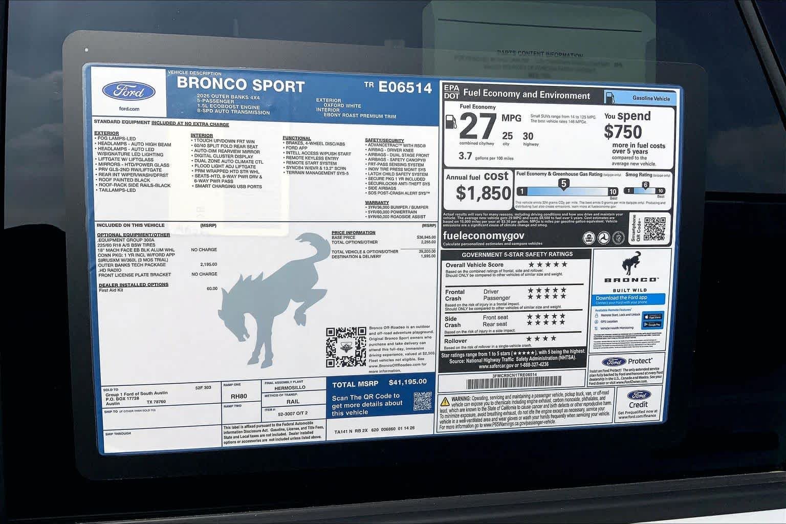 New 2026 Oxford White Ford Outer Banks® image 21