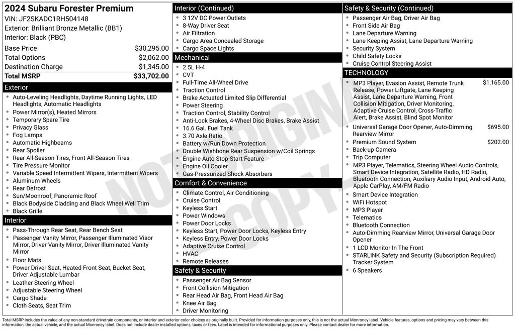 Used 2024 Brown Subaru Premium image 8