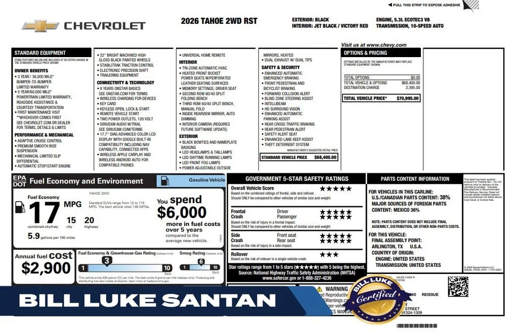 Certified Used 2026 Black Chevrolet RST image 1
