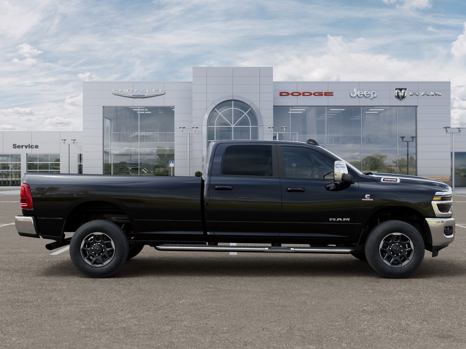 New 2025 Diamond Black Crystal Pearl-Coat Exterior Paint RAM Laramie image 50