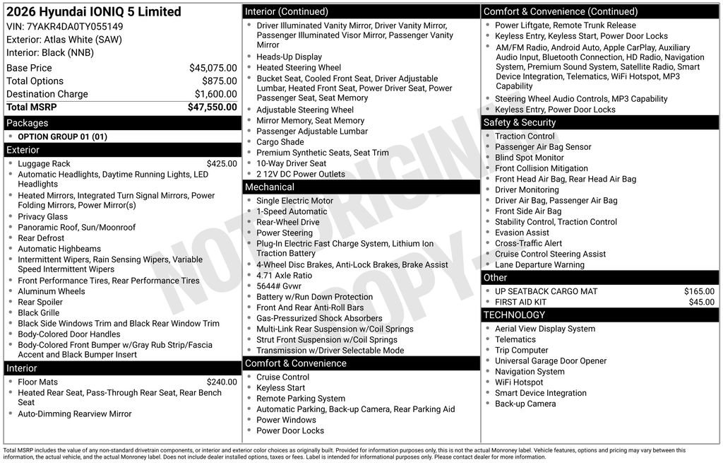 Certified 2026 Hyundai IONIQ 5 Limited with VIN 7YAKR4DA0TY055149 for sale in Highland Park, IL
