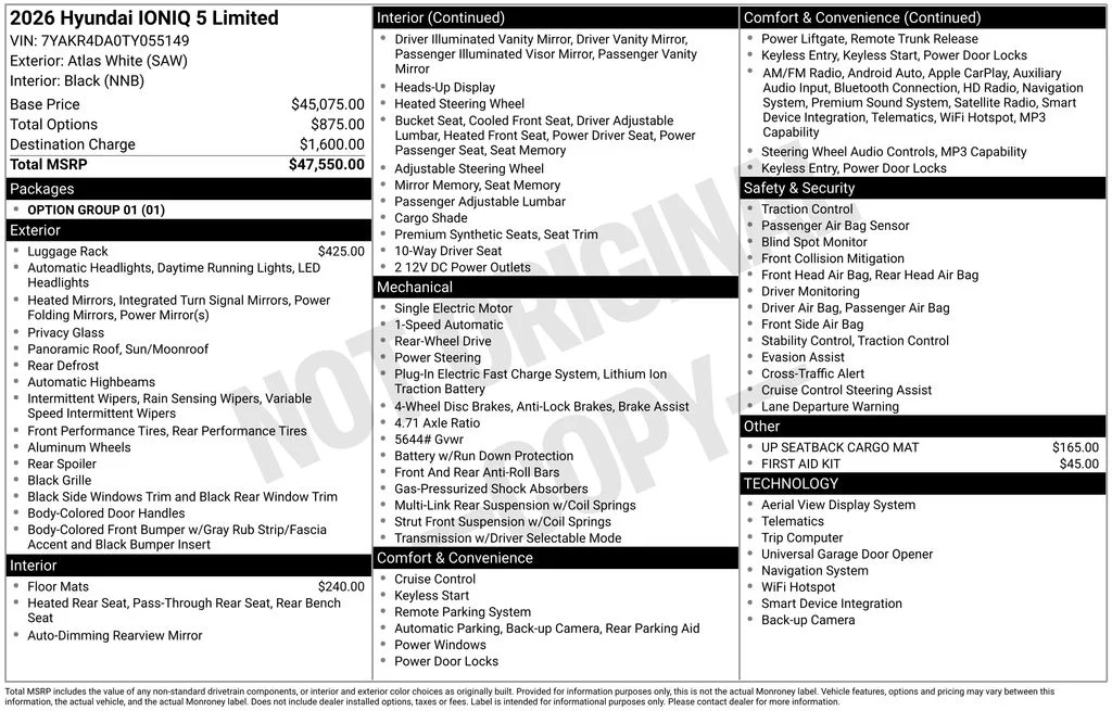 Certified 2026 Hyundai IONIQ 5 Limited with VIN 7YAKR4DA0TY055149 for sale in Highland Park, IL