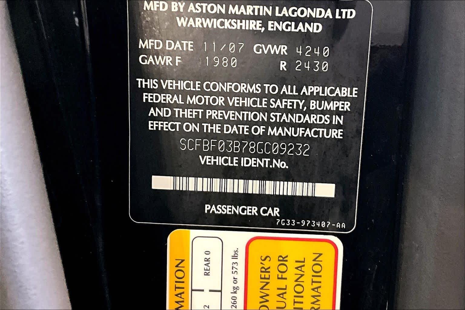 Used 2008 Black Aston Martin  image 28