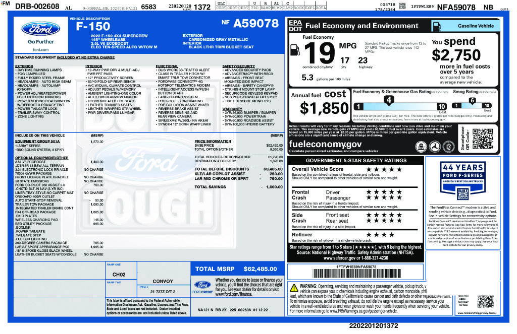 Used 2022 Gray Ford Lariat image 7