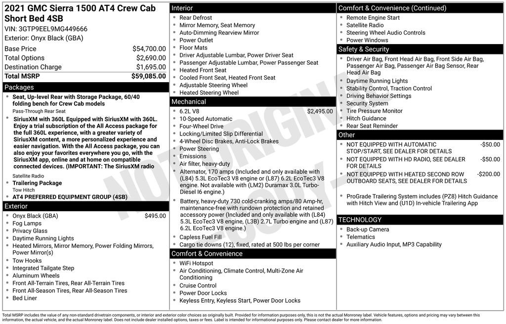 Used 2021 Onyx Black GMC AT4 image 13