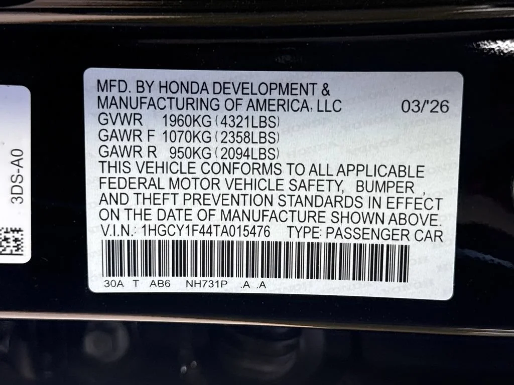 Certified Used 2026 Crystal Black Pearl Honda SE image 72