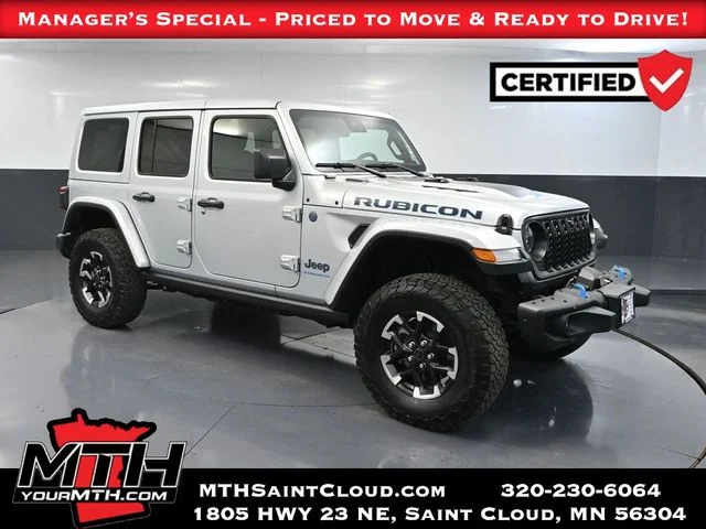Certified Used 2024 Silver Jeep Rubicon 4xe image 1