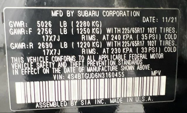 Used 2022 Black Subaru Wilderness image 58
