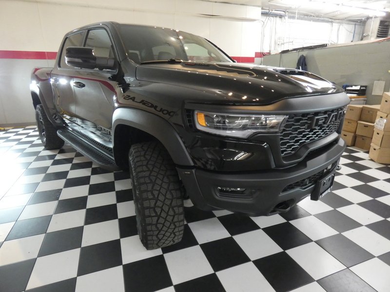 New 2026 Diamond Black Crystal Pearl-Coat Exterior Paint RAM RHO 4x4 Crew Cab 5