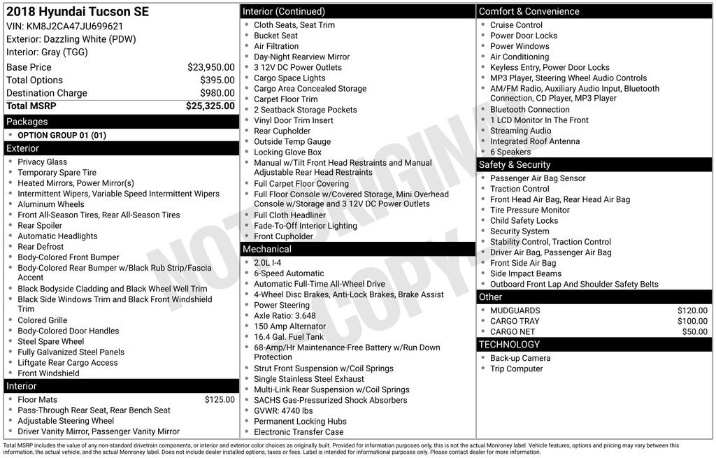 Used 2018 White Hyundai SE image 9