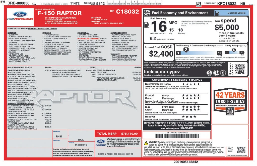Used 2019 Black Ford Raptor image 2