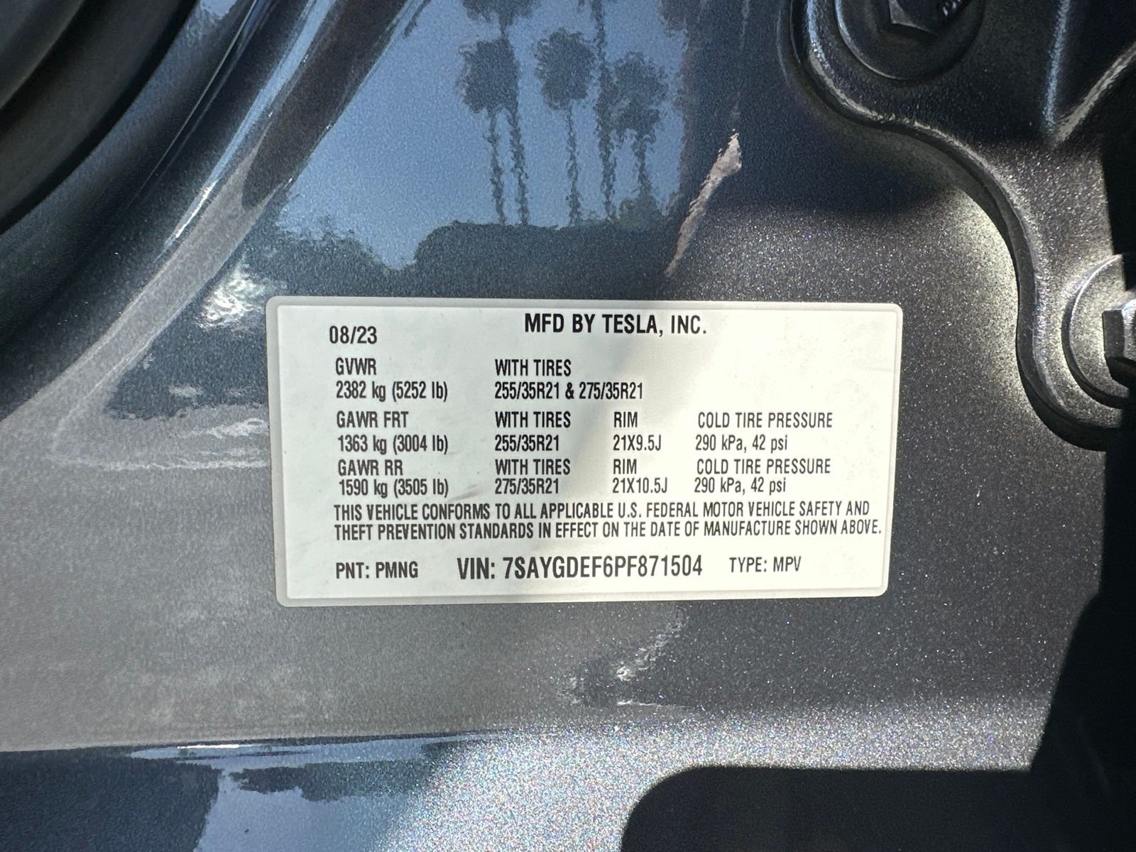 Used 2023 Midnight Silver Metallic Tesla Performance image 8