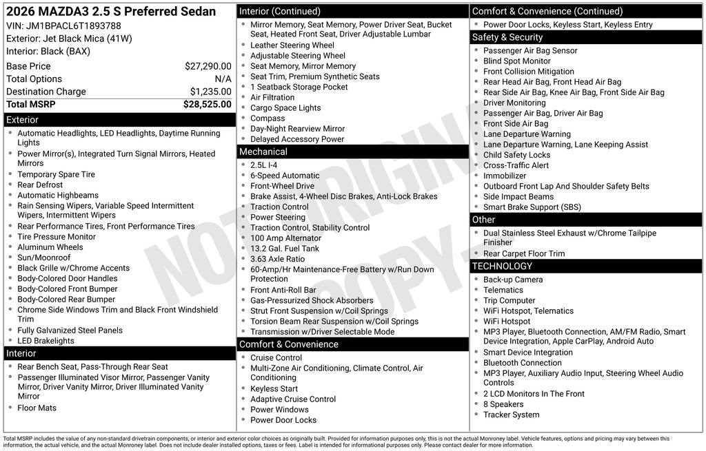 New 2026 Jet Black Mica Mazda 2.5 S Preferred image 3