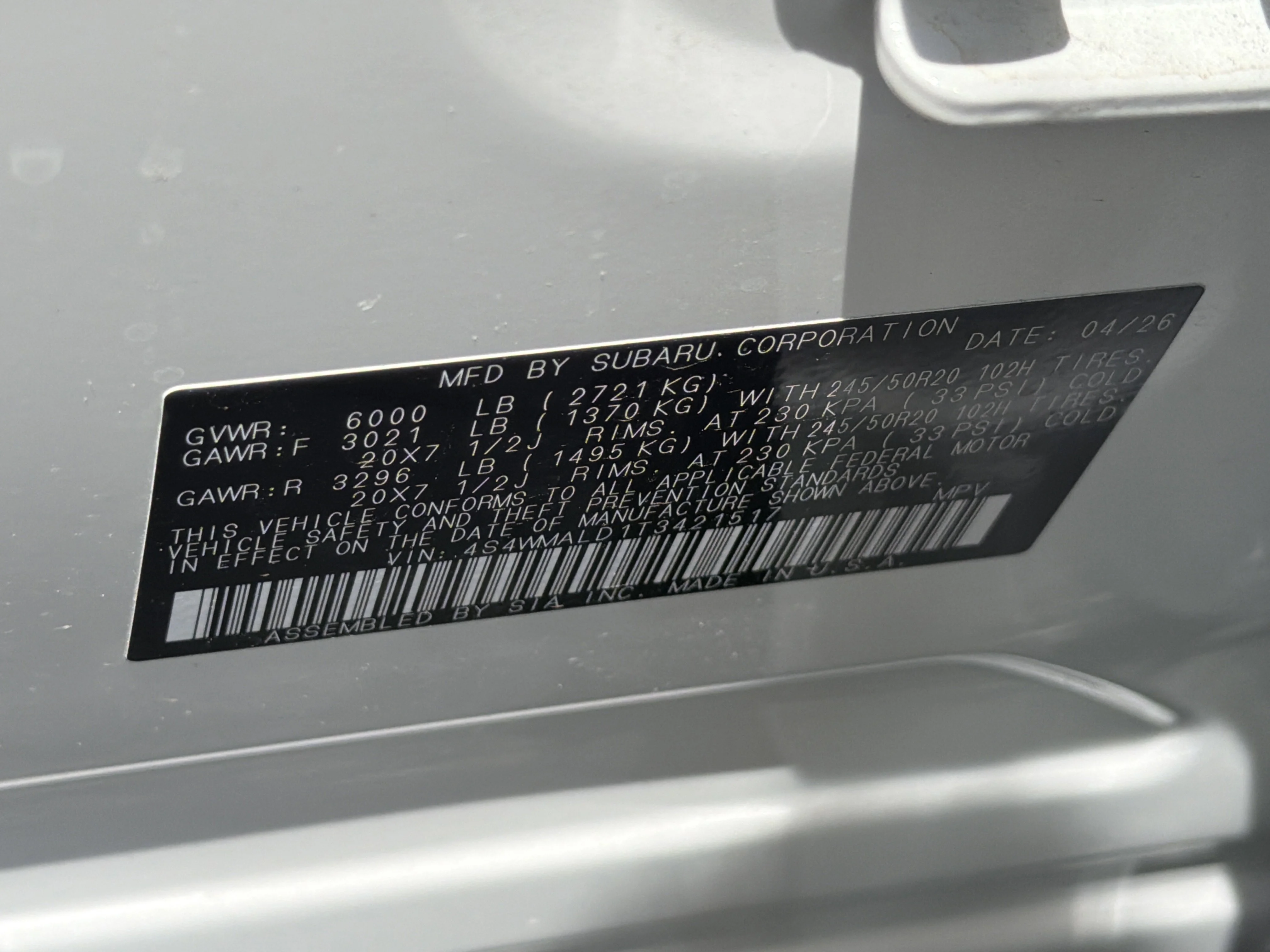 New 2026 CRYSTAL WHITE PEARL Subaru Onyx Edition Touring 7-Passenger image 32