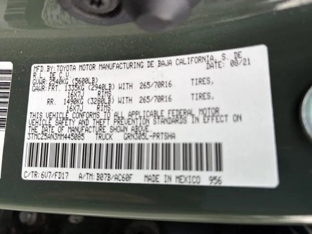 Used 2021 Green Toyota TRD Off-Road image 25