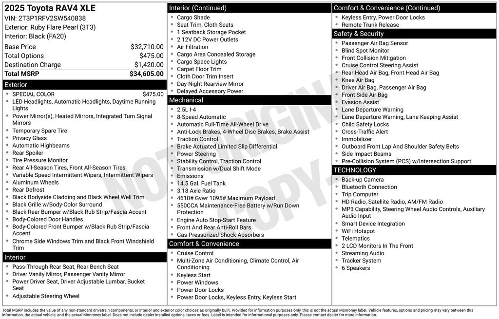 Used 2025 Red Toyota XLE image 6