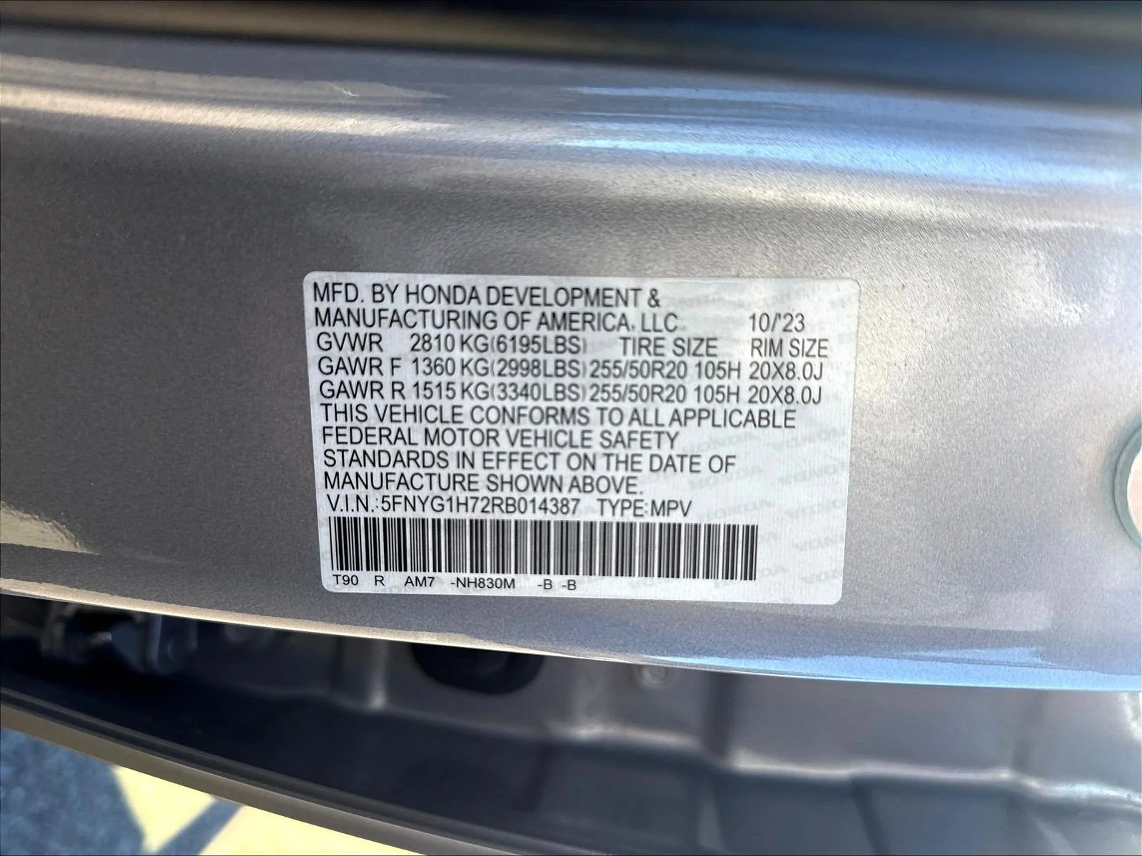 Used 2024 Lunar Silver Metallic Honda Touring image 23