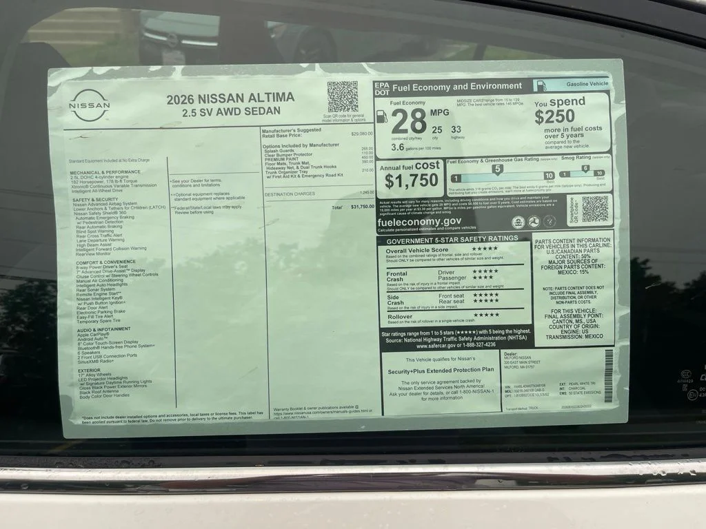 New 2026 Pearl White TriCoat Nissan SV image 34
