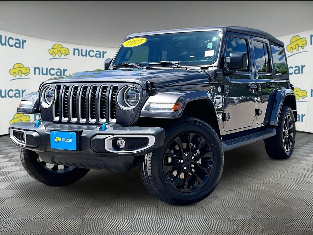 Used 2023 Gray Jeep Sahara 4xe image 3