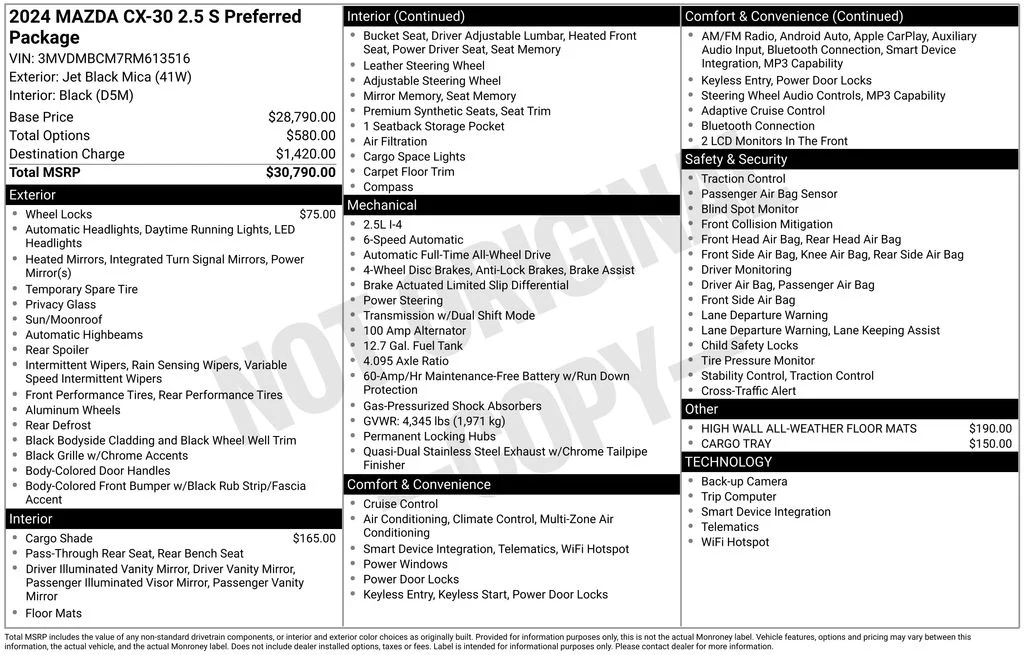 Used 2024 Black Mazda 2.5 S Preferred Package image 3