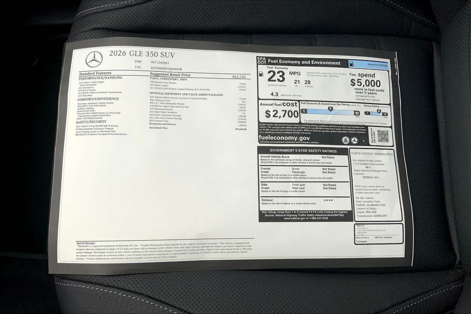 New 2026 Selenite Grey Metallic Mercedes-Benz GLE 350 image 19