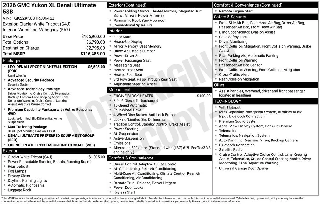 New 2026 Glacier White Tricoat GMC Denali Ultimate image 2
