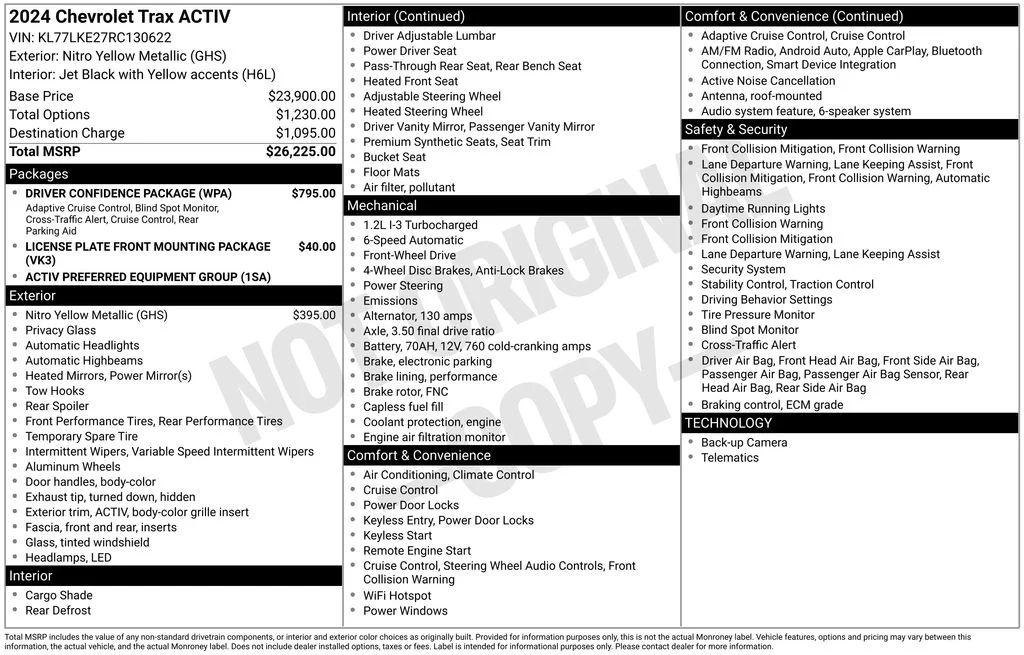 Used 2024 Yellow Chevrolet ACTIV image 34