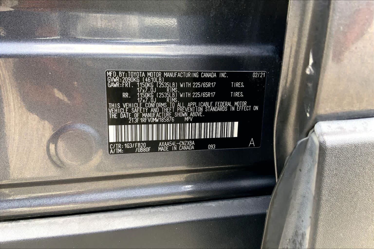 Used 2021 Magnetic Gray Metallic Toyota LE image 36