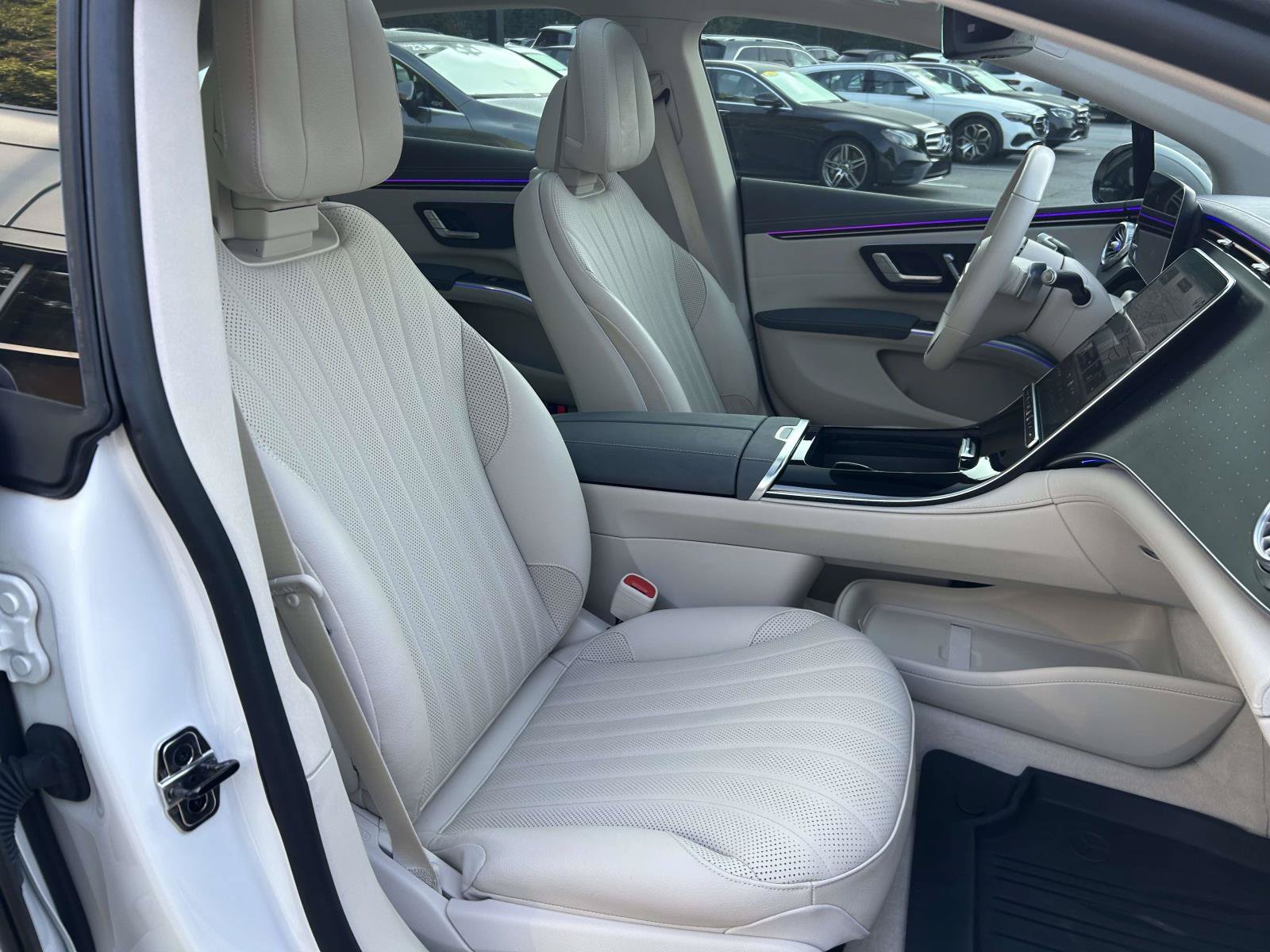 Certified Used 2023 MANUFAKTUR Diamond White Mercedes-Benz EQS 450 4MATIC® Sedan image 49