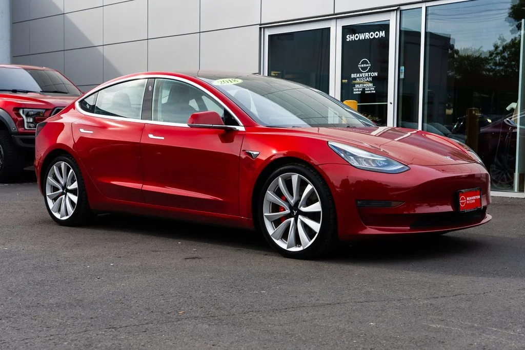 Used 2018 Red Tesla Performance image 1