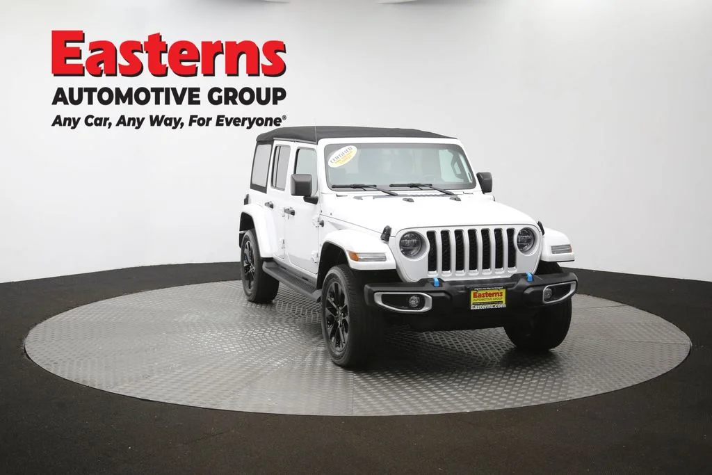 Used 2022 White Jeep Unlimited Sahara 4xe image 52