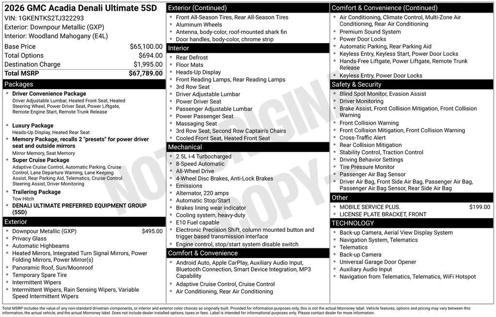 New 2026 Downpour Metallic GMC Denali Ultimate image 17