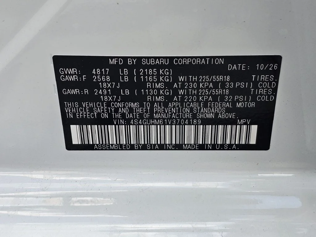 New 2027 CRYSTAL WHITE PEARL Subaru Limited image 31