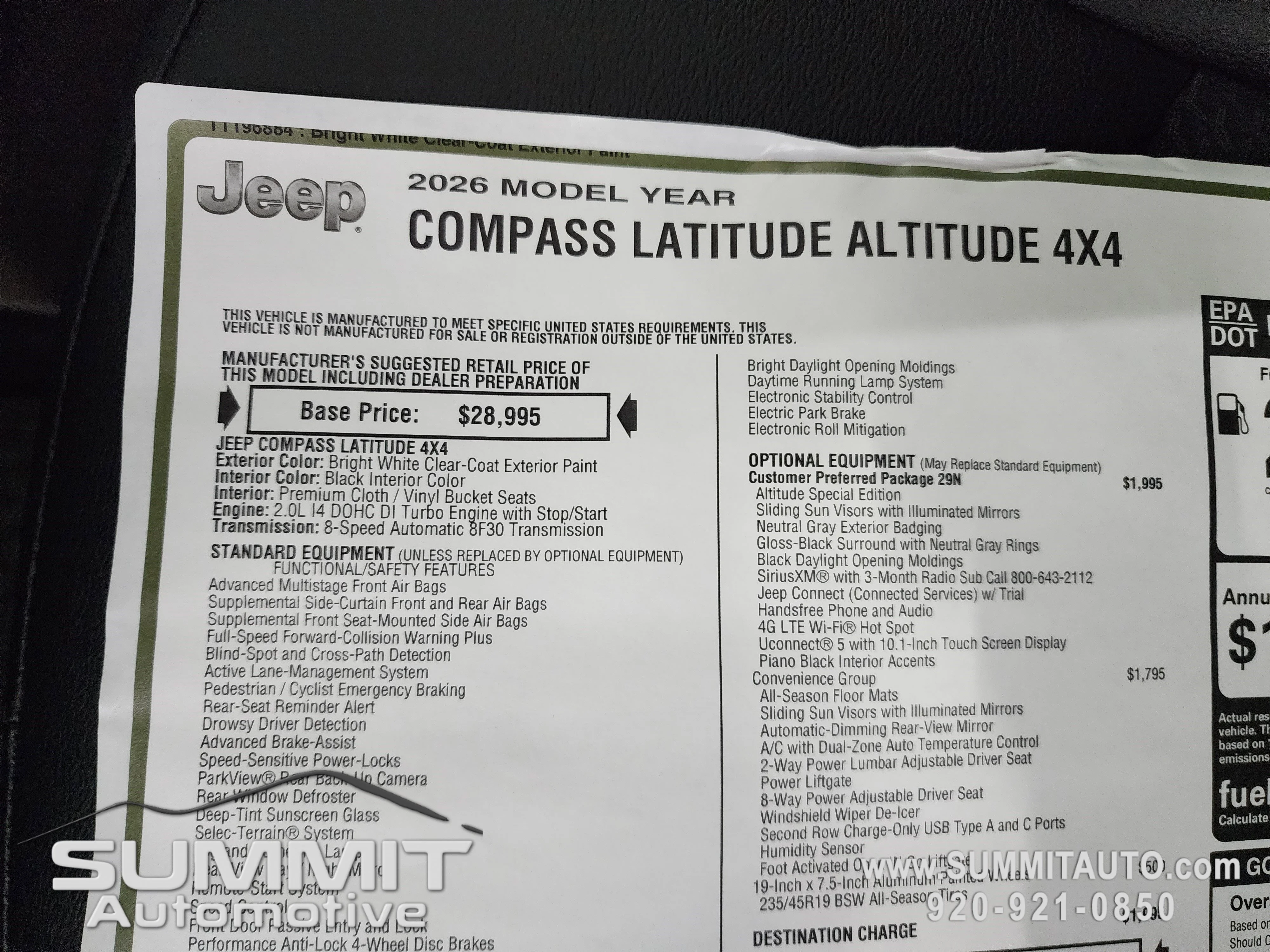 New 2026 Bright White Clear-Coat Exterior Paint Jeep Latitude image 11
