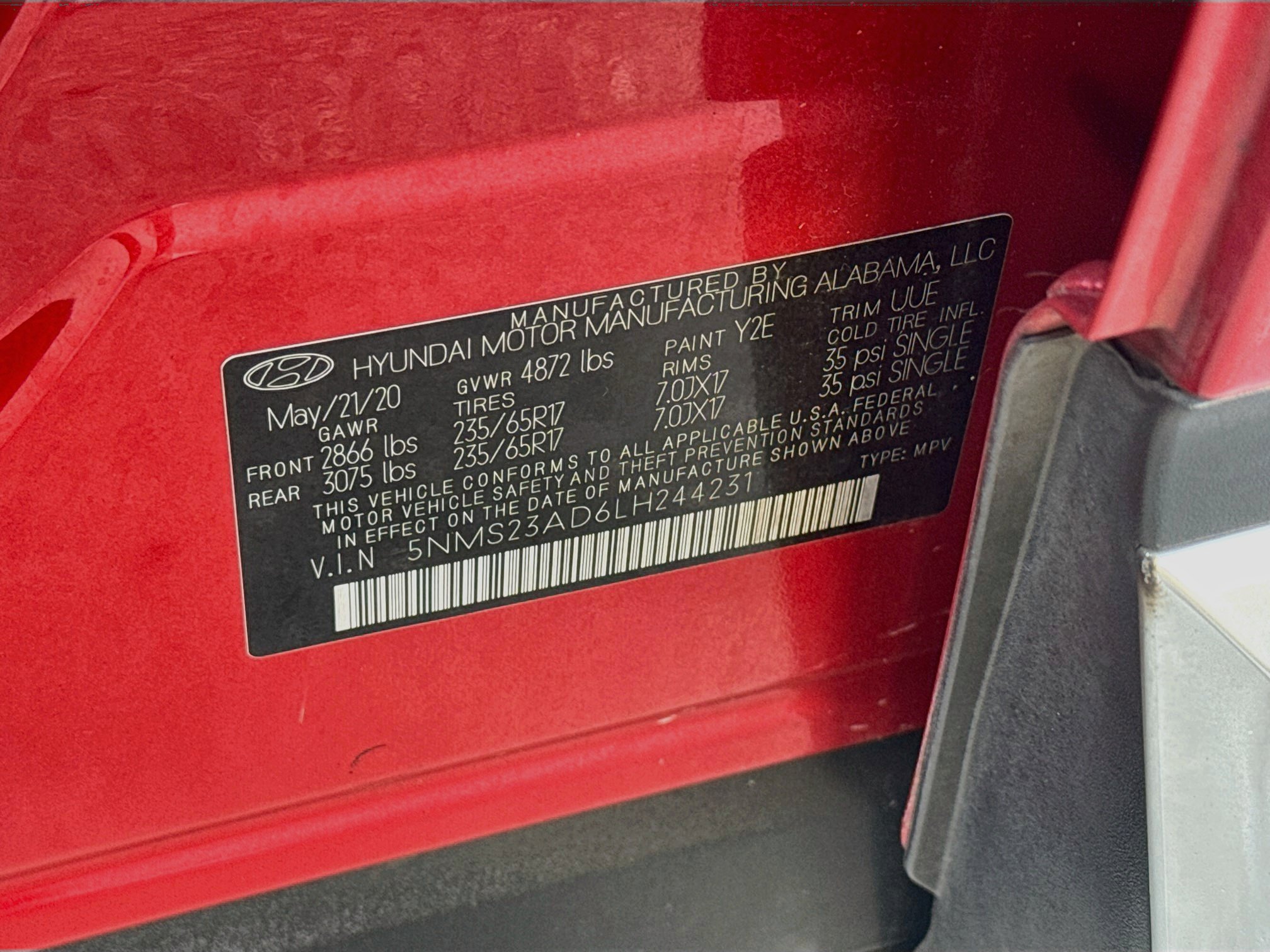 Used 2020 Calypso Red Hyundai SE image 35