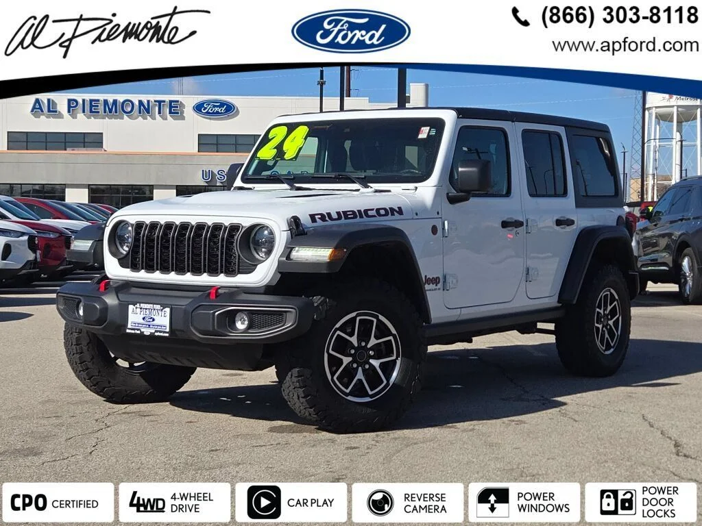 Certified Used 2024 Bright White Clearcoat Jeep Rubicon image 1