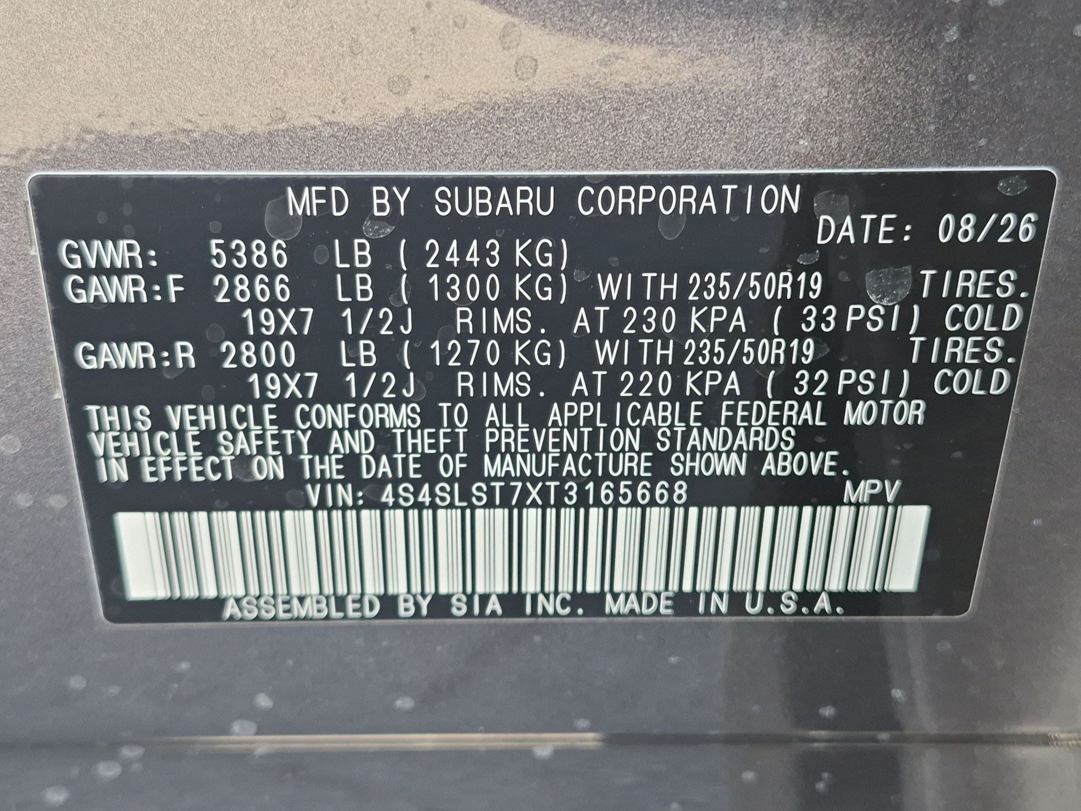 New 2026 MAGNETITE GRAY METALLIC Subaru Touring Hybrid image 17