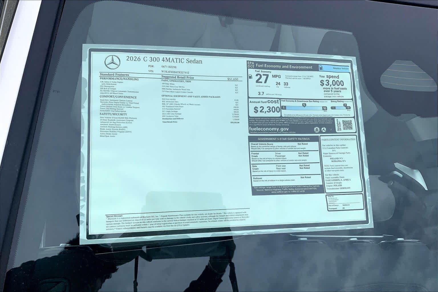 New 2026 Polar White Mercedes-Benz C 300 image 19