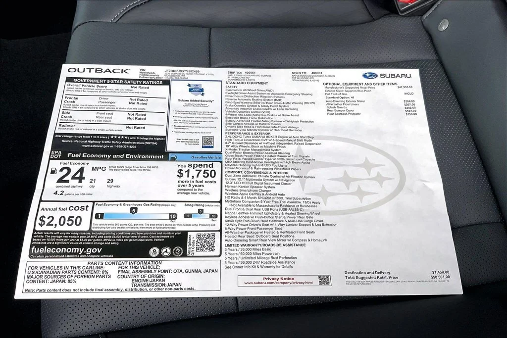New 2026 SAPPHIRE BLUE PEARL Subaru Touring XT image 17