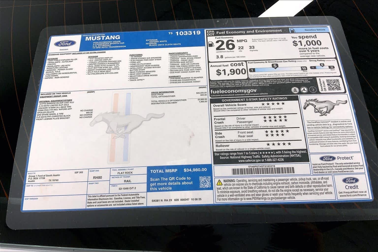 New 2026 Oxford White Ford EcoBoost® Fastback image 21