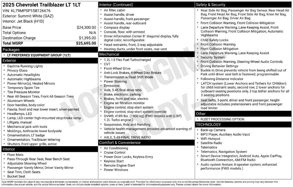 Used 2025 White Chevrolet LT image 20
