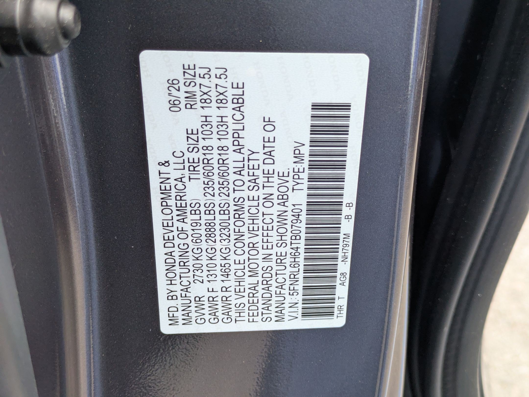 New 2026 Modern Steel Metallic Honda EX-L image 17