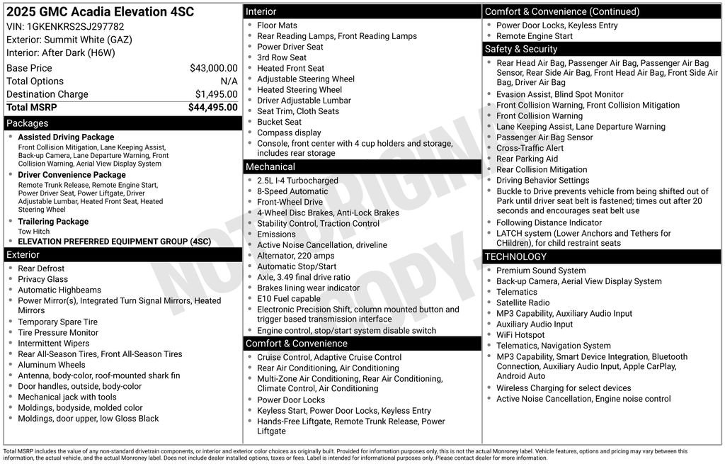 Used 2025 White GMC Elevation image 26