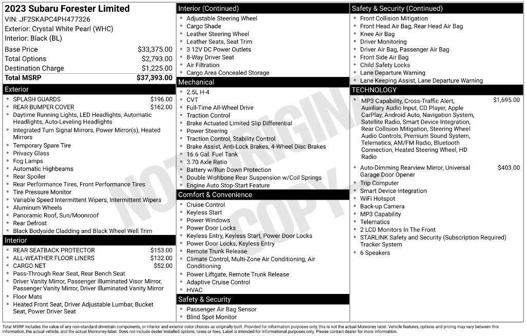 Used 2023 White Subaru Limited image 26