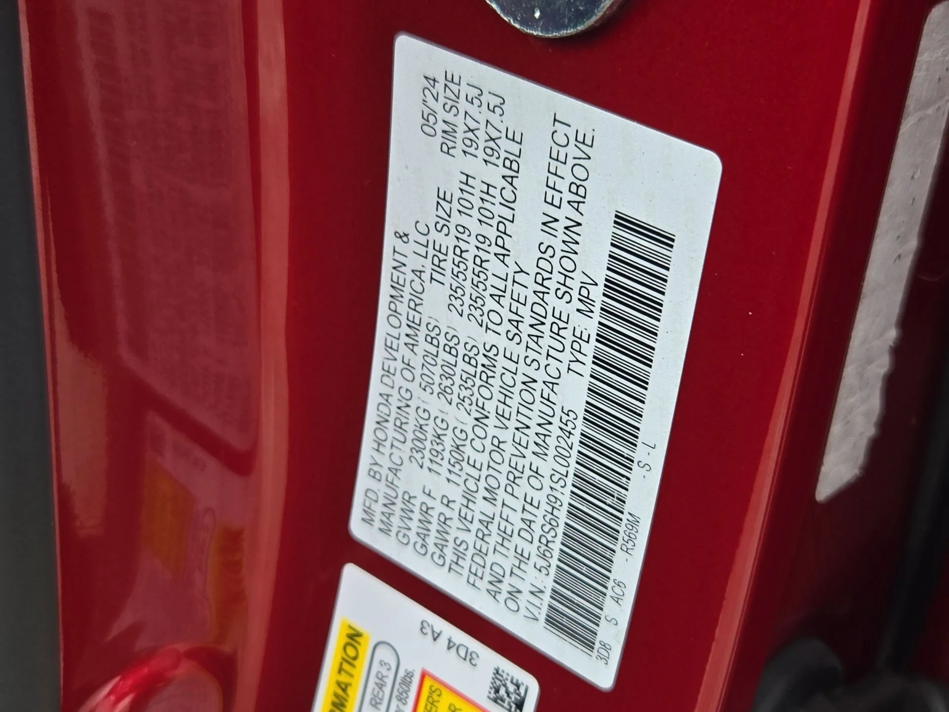 Certified Used 2025 Red Honda Sport Touring image 34
